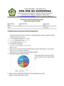 Soal Matematika Kelas XII Semester Ganjil PDF