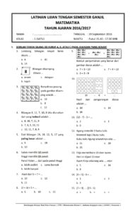 Soal Uts Matematika Kelas 1 Semester 2 - Piffle me