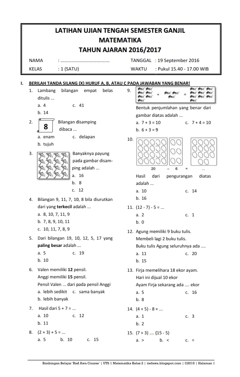 7 Rahasia Mudah Menguasai Soal Matematika SD Kelas 1 Semester 2 Agar Anak Cepat Pintar 7 Rahasia Mudah Menguasai Soal Matematika SD Kelas 1 Semester 2 Agar Anak Cepat Pintar