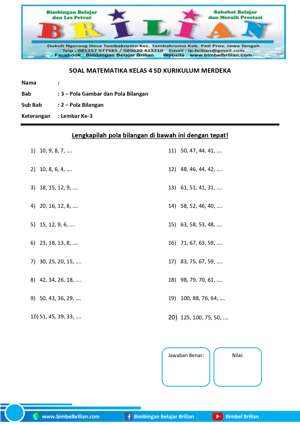 7 Rahasia Nilai Sempurna Latihan Contoh Soal Matematika SD Kelas 4 Kurtilas Terbaru 2026