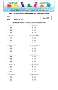 Soal Matematika Kelas 4 Perkalian Dan Pembagian Dalchaebi