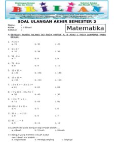 Latihan Soal Matematika Kelas 2 Sd - Piffle me