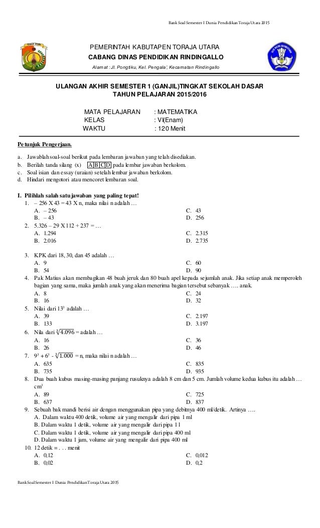 Rahasia Nilai Sempurna Soal PTS Matematika Kelas 6 Semester 2 yang Jarang Diketahui Siswa