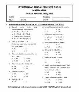 Panduan Lengkap Contoh Soal UTS Matematika Kelas 1 Semester 1