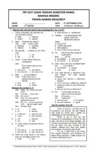Contoh Soal Past Tense Kelas 9
