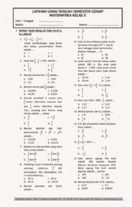 Soal Uts Matematika Kelas 3 Semester 1 Kurikulum 2013 Dalchaebi