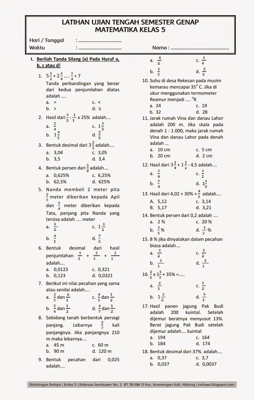 Soal Uts Matematika Kelas 3 Semester 1 Kurikulum 2013 Dalchaebi Soal Uts Matematika Kelas 3 Semester 1 Kurikulum 2013 Dalchaebi