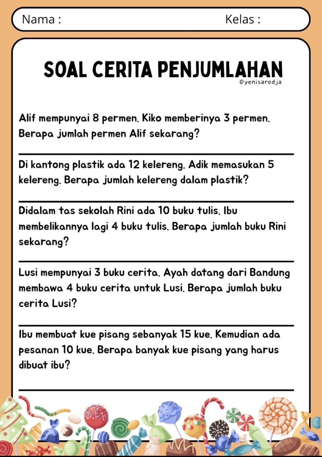 Jangan Sampai Ketinggalan! 5 Contoh Soal Cerita Penjumlahan untuk Anak SD Kelas 1