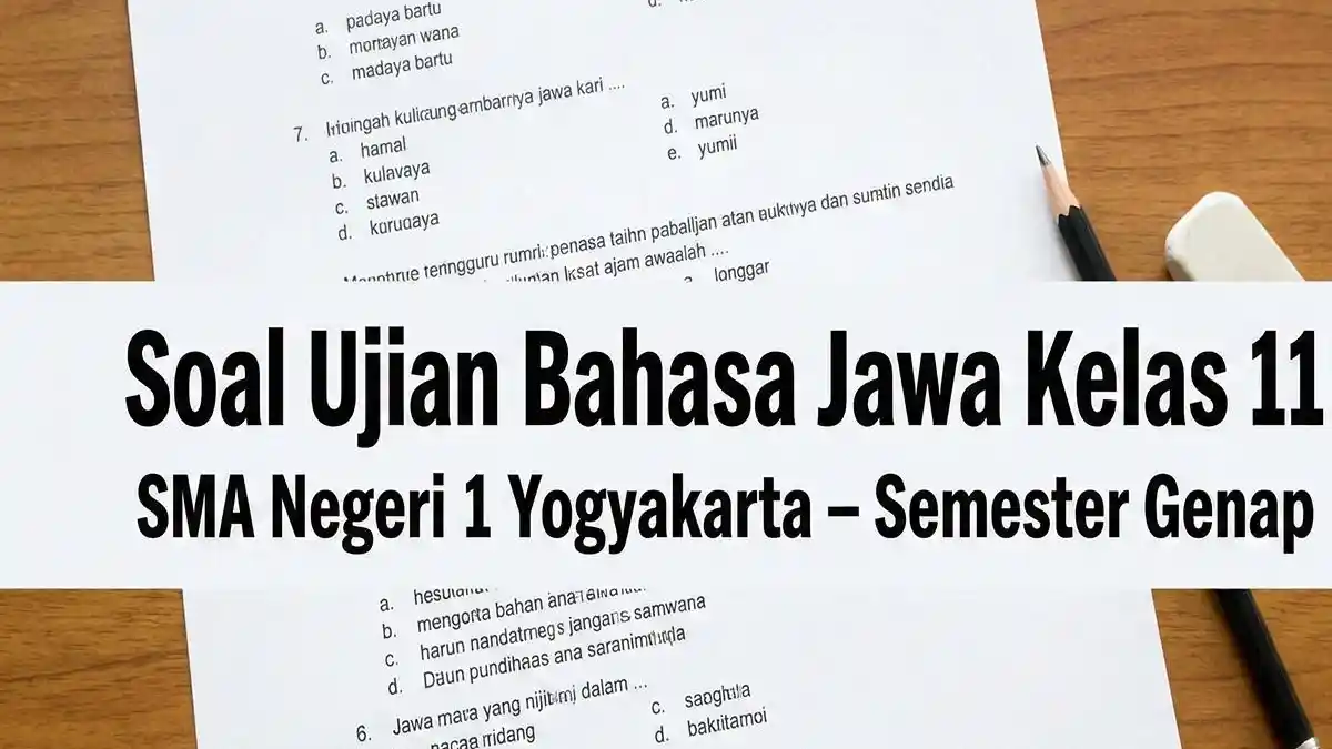 30 Contoh Soal dan Jawaban Bahasa Jawa Kelas 11 Semester 1, Ternyata Ini Pola Soalnya!