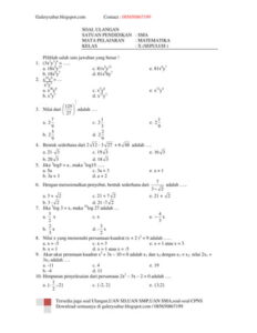 Soal Matematika Kelas X Sma PDF