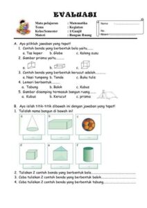 35 Soal Matematika Kelas 6 Tentang Bangun Ruang Hojas de trabajo de