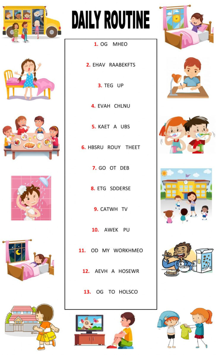Akhirnya Tersedia Kumpulan Contoh Soal Daily Routines Kelas 1 SD Siap Cetak Akhirnya Tersedia Kumpulan Contoh Soal Daily Routines Kelas 1 SD Siap Cetak