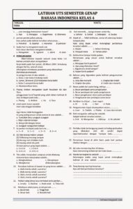 Soal Uts Bahasa Indonesia Kelas 4 Dalchaebi