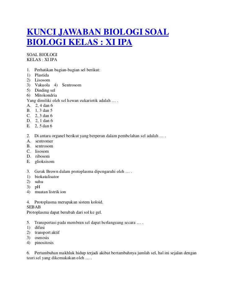 Kumpulan Soal Biologi Kelas X Semester 1 Beserta Jawaban Kumpulan Soal Biologi Kelas X Semester 1 Beserta Jawaban