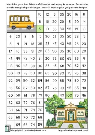 Pola Bilangan Loncat Matematika Lembar Kerja Anak TK - SD Logika Pola Bilangan Loncat Matematika Lembar Kerja Anak TK - SD Logika