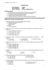 Soal Kimia Kelas XI Semester 1 PDF
