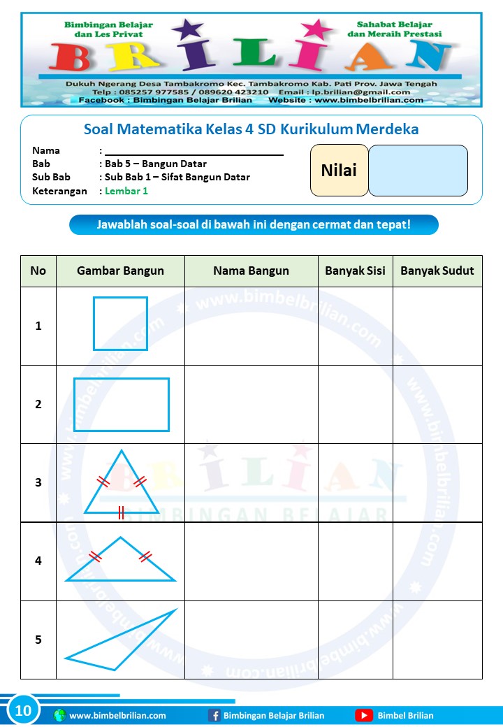 Soal Bangun Datar Kelas 4