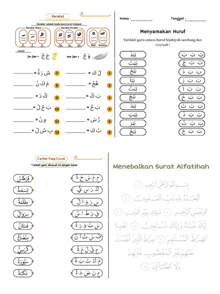Soal Huruf Hijaiyah PDF Soal Huruf Hijaiyah PDF