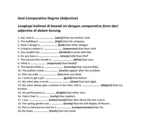 Soal Comparative And Superlative