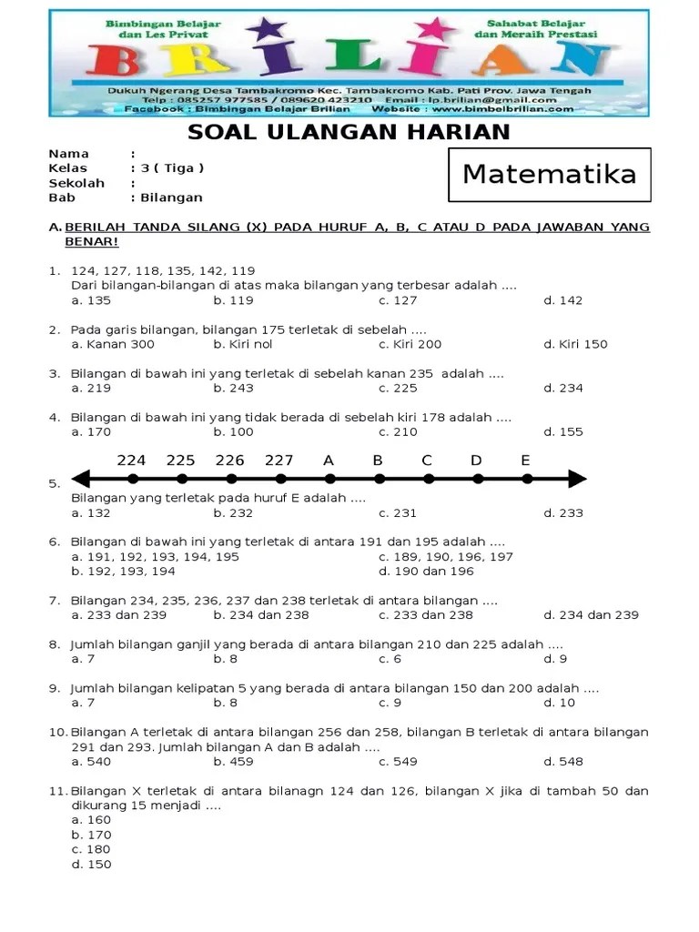 Soal Matematika Kelas 4 K13 Revisi 2018 - Catatan TKJ Soal Matematika Kelas 4 K13 Revisi 2018 - Catatan TKJ