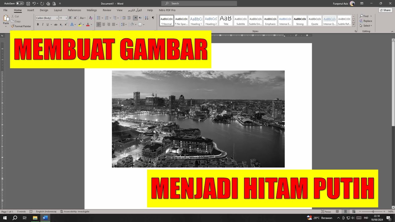 Membuat Gambar Jadi Hitam Putih Di Word Tutorial Microsoft Word - YouTube Membuat Gambar Jadi Hitam Putih Di Word Tutorial Microsoft Word - YouTube