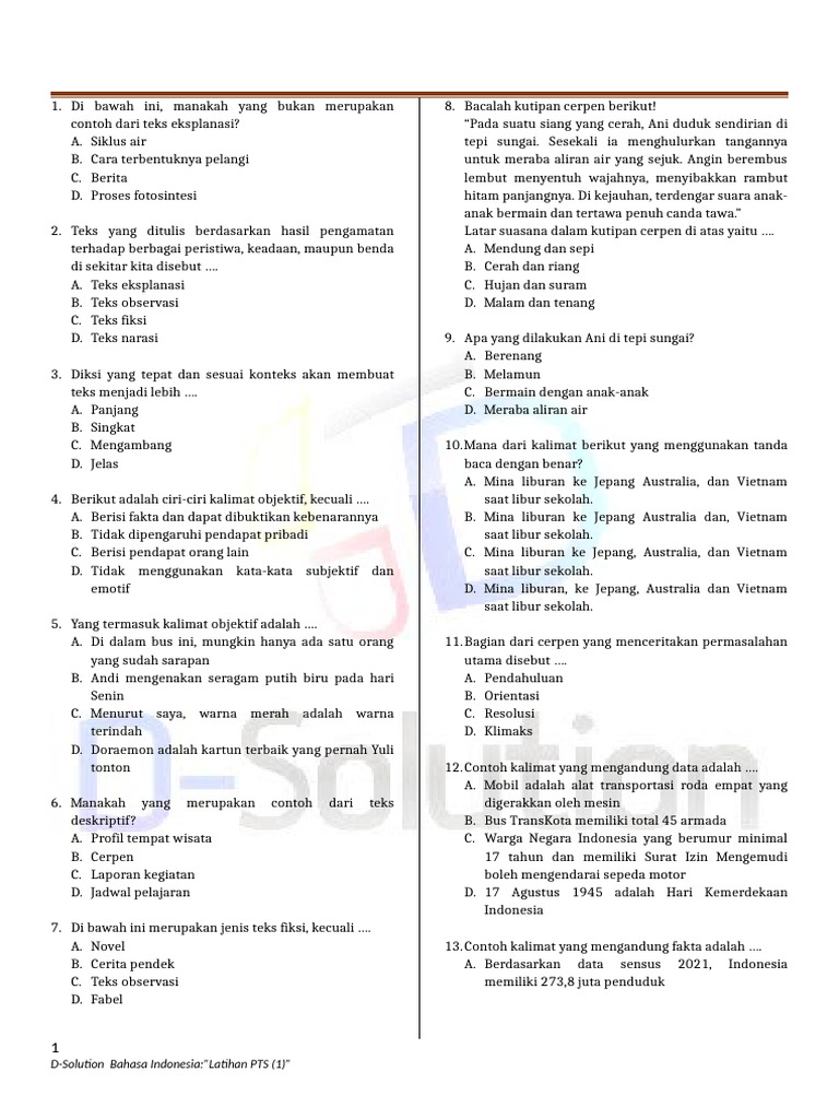 7 Rahasia Soal PAS Bahasa Indonesia Kelas 8 Semester 1 yang Wajib Kuasai Sekarang