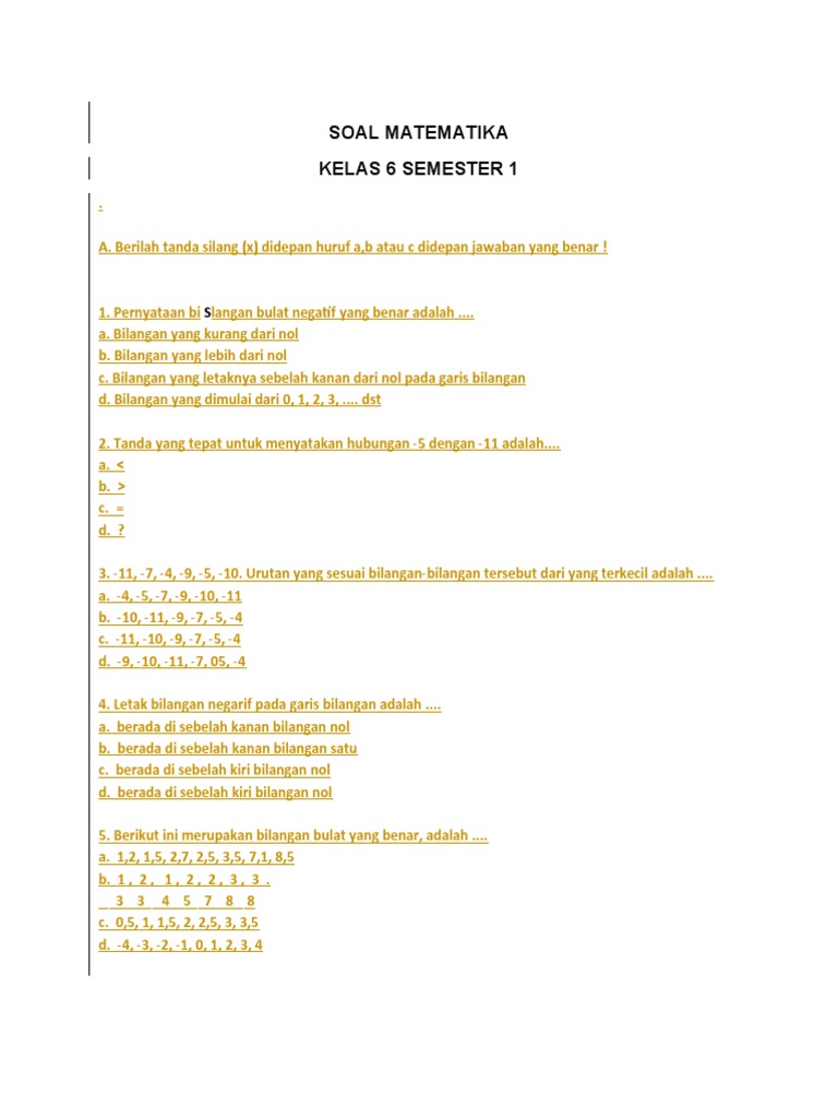 soal pts matematika kelas 6 semester 1 kurikulum 2013 Terungkap Dampak Karhutla Tak Cukup